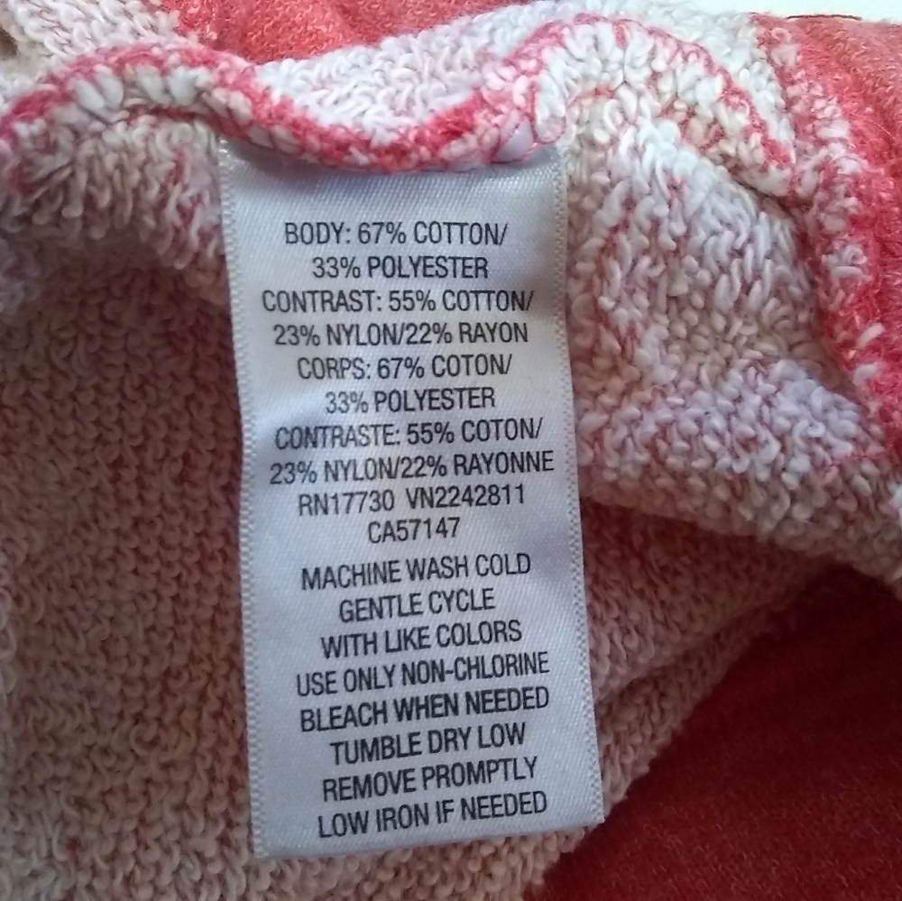 Mossimo Sweatshirt Top Distressed Lace Overlay Sweatshirt Coral Juniors - Picture 4 of 11